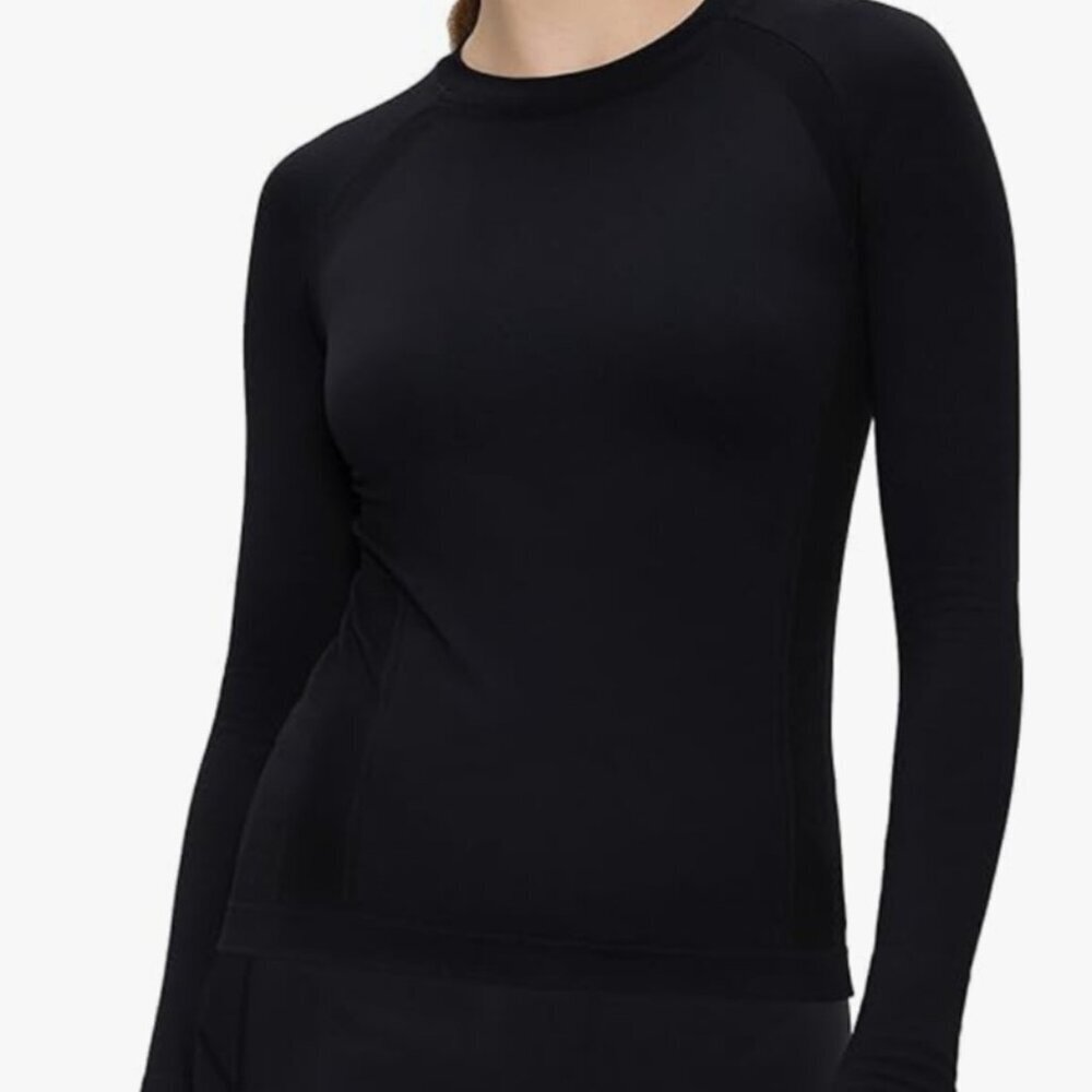 Nwt Yogalicious Black Long Sleeve Lounge Sustainable Thumbholes Gym Shirt Xl